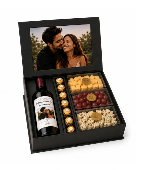 Box Premium De Queijos E Vinhos - Porta Retrato