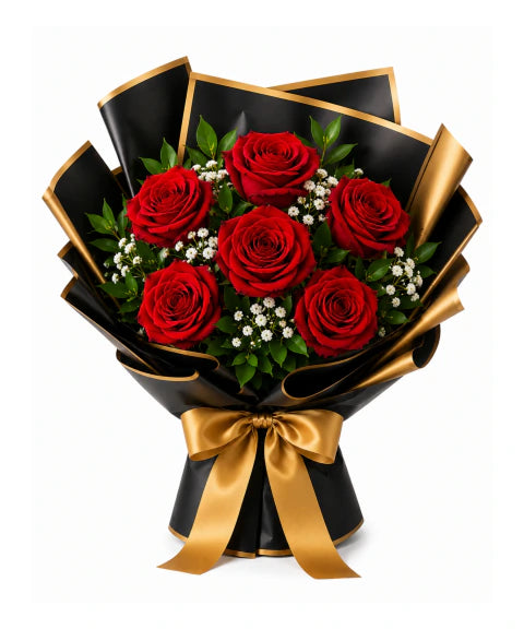Buquê De 6 Rosas Vermelhas - Dia Dos Namorados