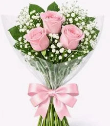 Buquê 3 Rosas Cor de Rosa